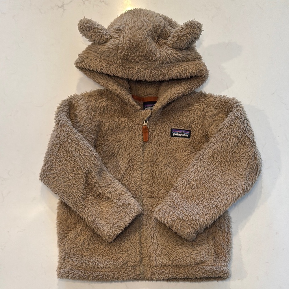 Patagonia Tan Fleece Bear Hoodie